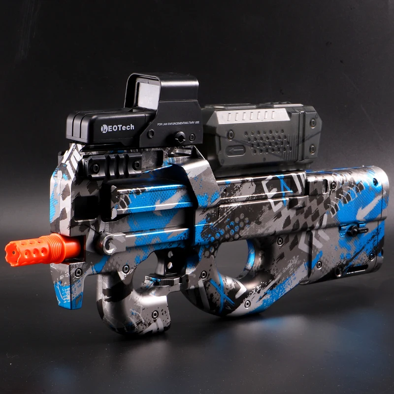 Elektrisch gelpistool in transparant zwart! Volautomatisch splatterbalspeelgoed, perfect voor schietspellen buitenshuis (geen kogels)