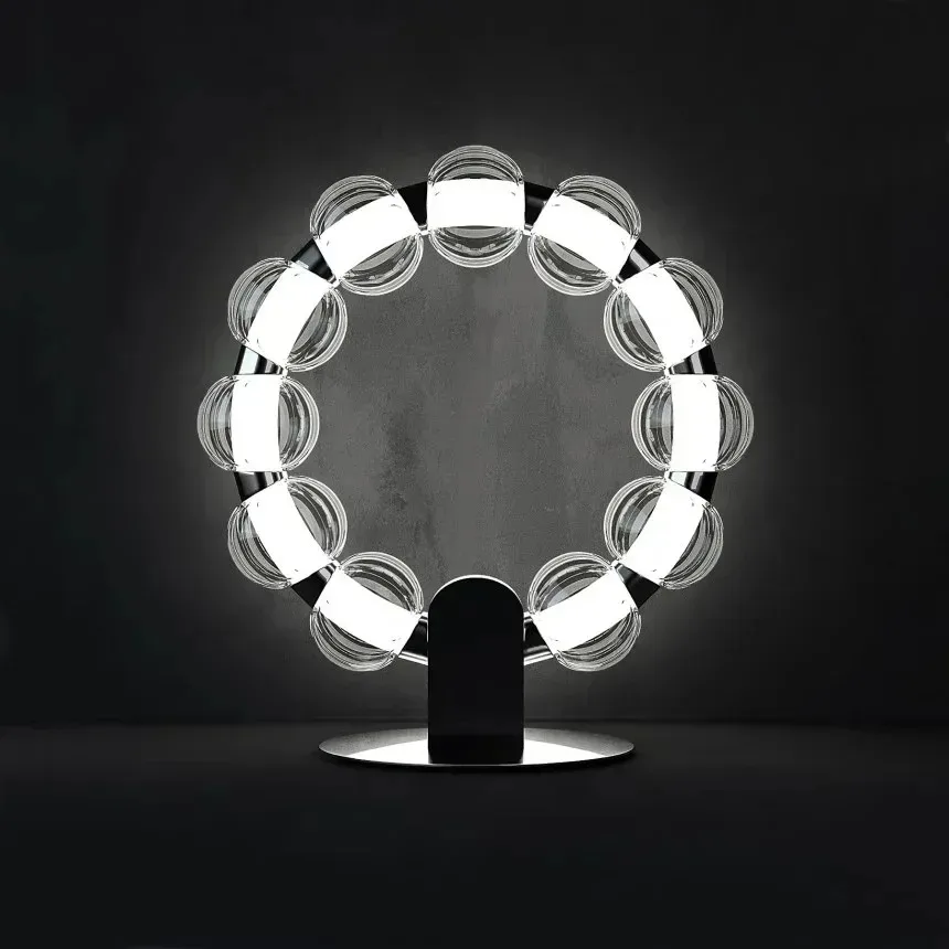 Italy Designer Ring Chandelier For Living Room Glass Beads LED Hanging Lamp Bedroom Dining Room Lights Home Suspension Luminaire image 4