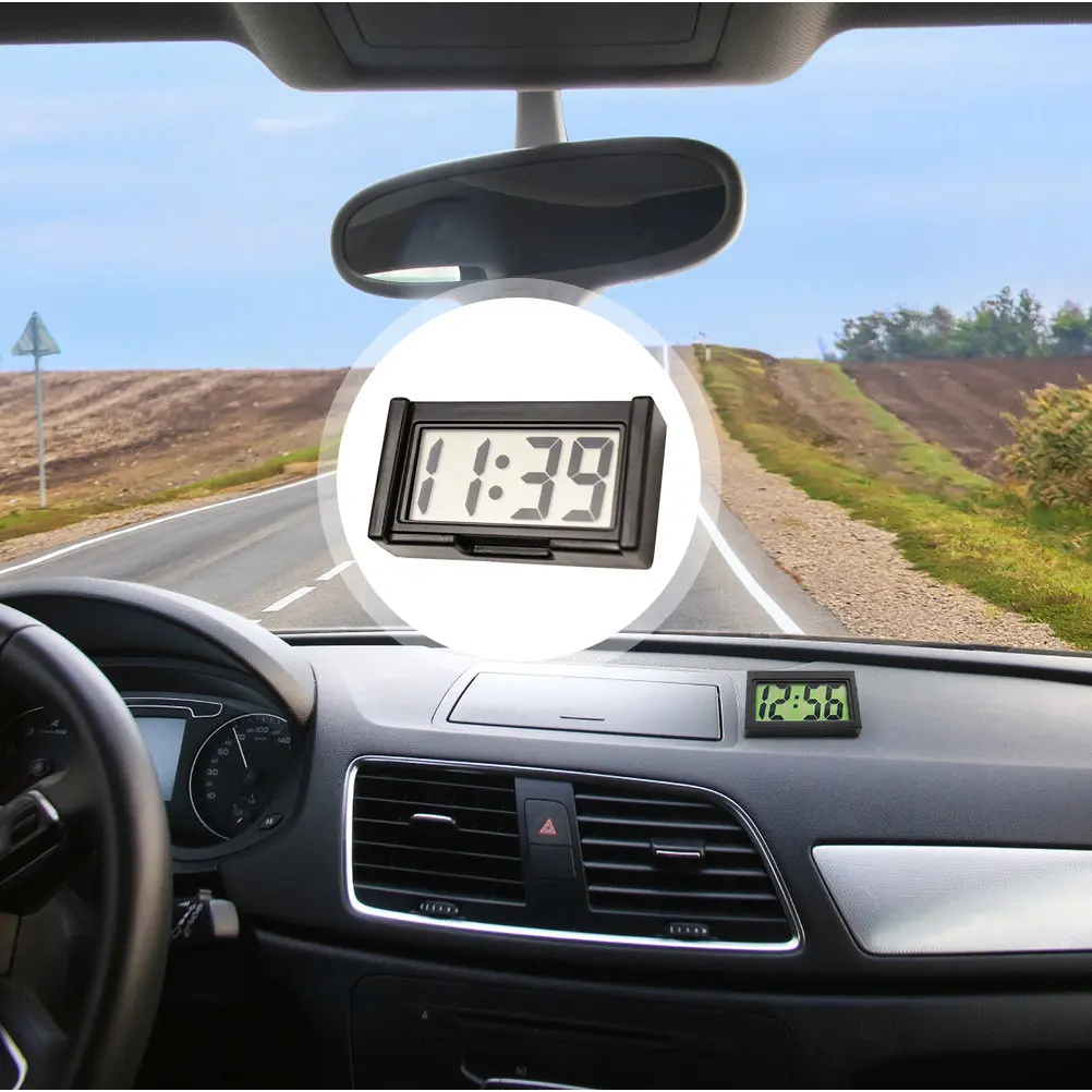 

Набор из 3 мини-цифровых часов для автомобиля, пластиковые, с надежным креплением, точным отображением времени, для дома, офиса, декора автомобиля