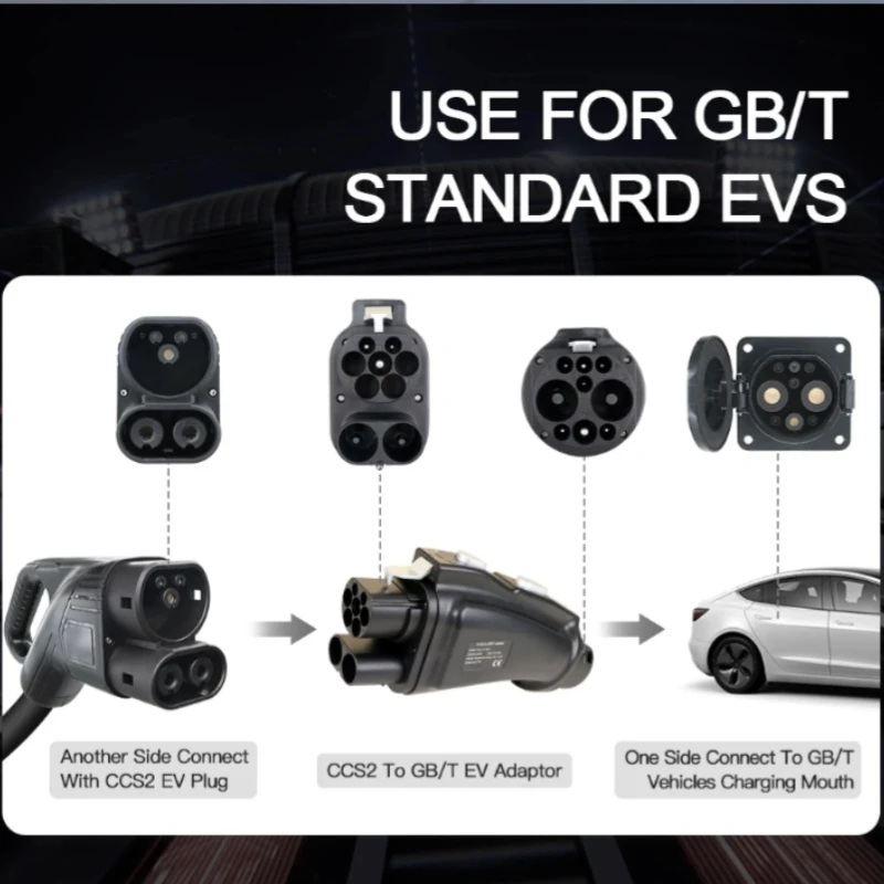 CCS2 to GB/T EV charger Adapter 250kw 250A DC fast ชาร์จ ev charger Connector CCS Combo 2 ถึง Gbt Ev สําหรับ Tesla BYD