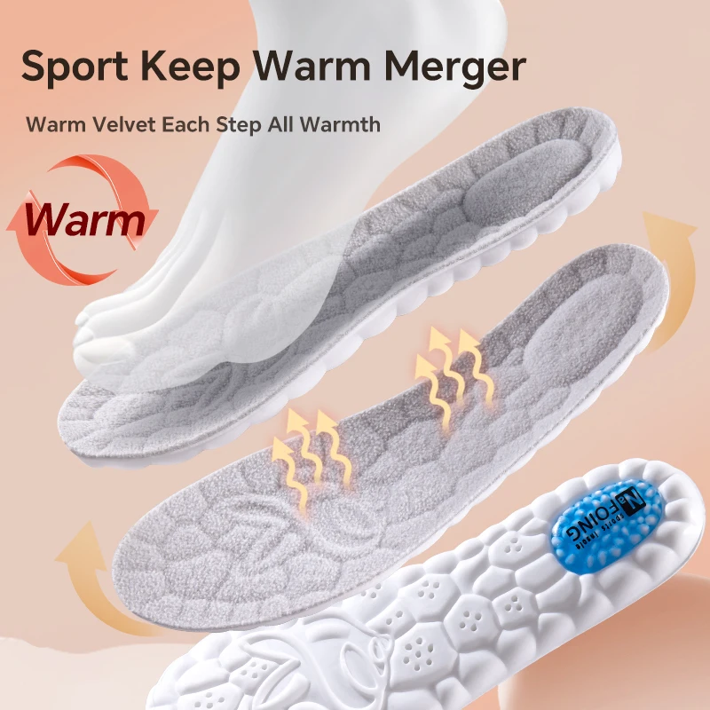 NEW Winter Plush Warm Insole for Shoes Thicken Snow Boots Shoe Sole Thermal Insert Sports Running Insoles Men Woman Heating Pads