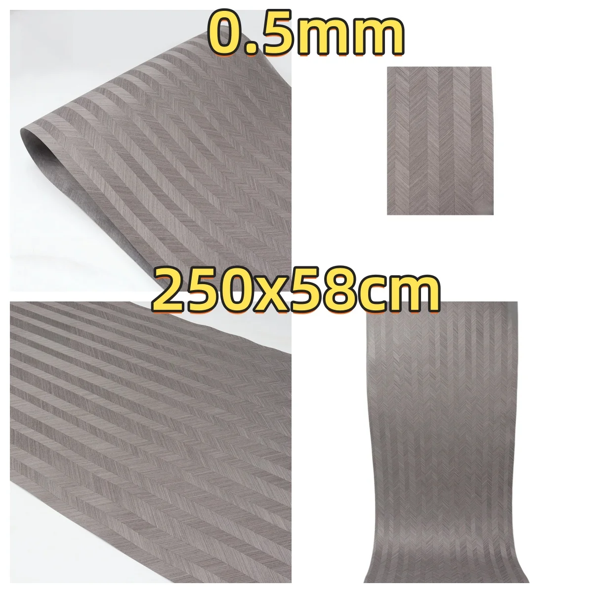 

Herringbone Tech Veneer, 0.4-0.5mm, 250x58cm, For Drum Shell Decoration And Guitar Body Veneering.(Backing Non-woven Fabric)