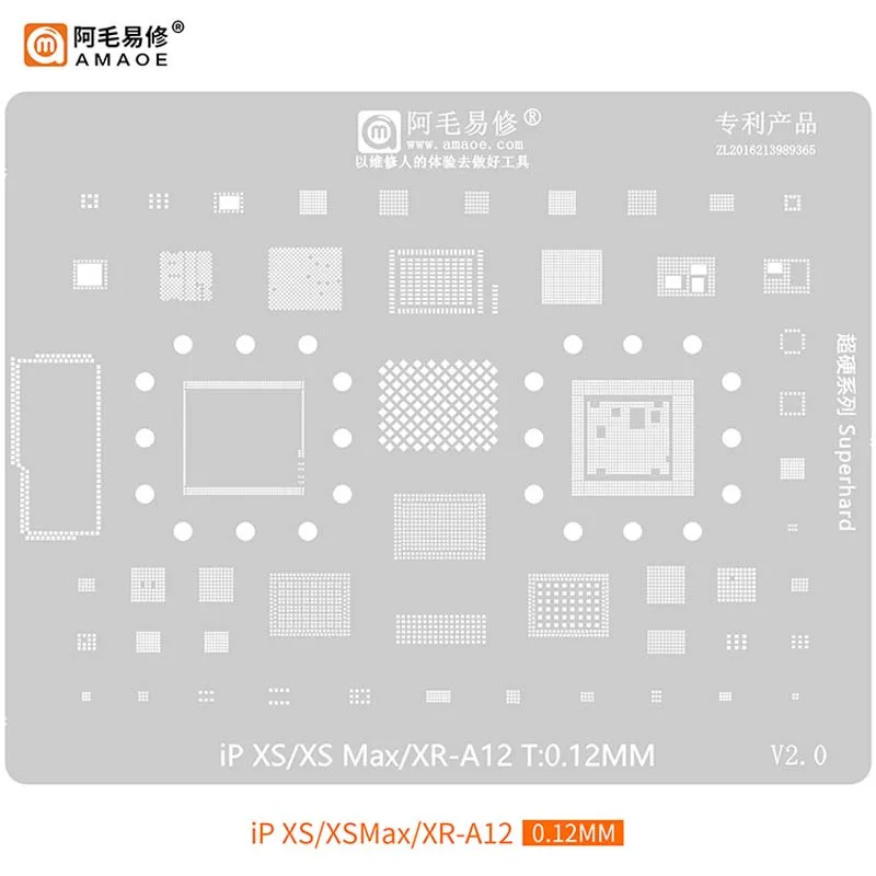 

Amaoe A12 BGA Reballing Stencil Template for XS XS MAX XR with CPU Screen IC Universal Solder Rework Repair Tin Planting Net