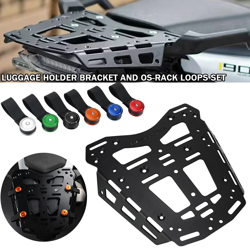 

For Husqvana Norden 901 2022 2023 2024 Motorcycle Rear Luggage Carrier Rack Cargo Rack Storage Box Support And OS-Rack Loops Set