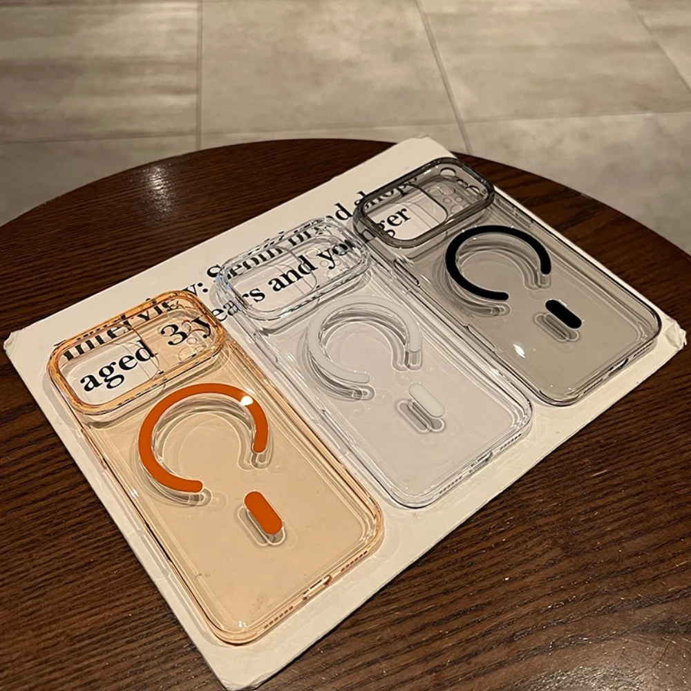 حافظة لهاتف آيفون 17 16 برو ماكس حافظة لهاتف Magesafe حافظة هاتف شفافة مغناطيسية لهاتف آيفون إير 16 15 برو ماكس 17Pro غطاء صلب شفاف #6