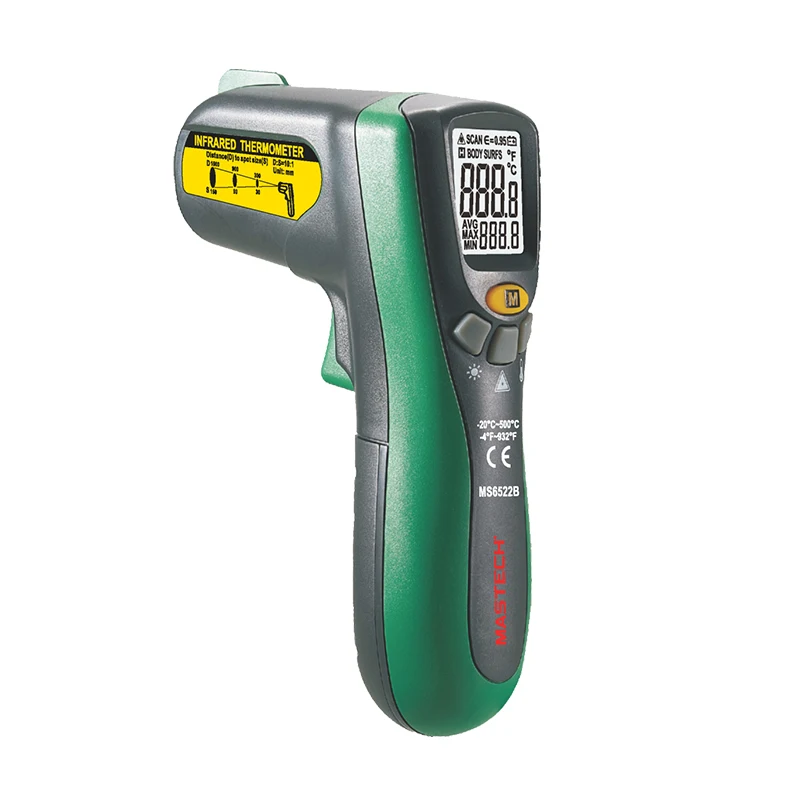 

MASTECH MS6522B Digital Infrared Thermometer -20~500℃ Industrial Pyrometer Non Contact