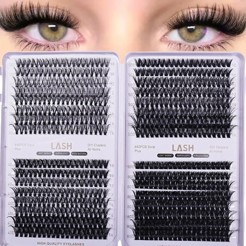 DIY False Lashes Individual Clusters D Curl Soft Reusable Eyelash Makeup Tools Home Use