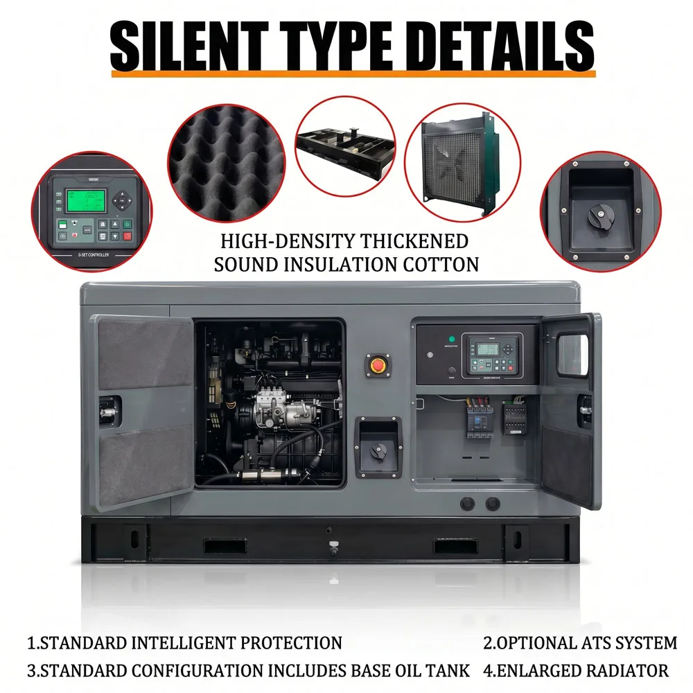 Customized 18KW 26KW 32KW Generator Diesel Silent Group Small Size Low Fuel Consumption Soundproof Genset For Remote Area Electr