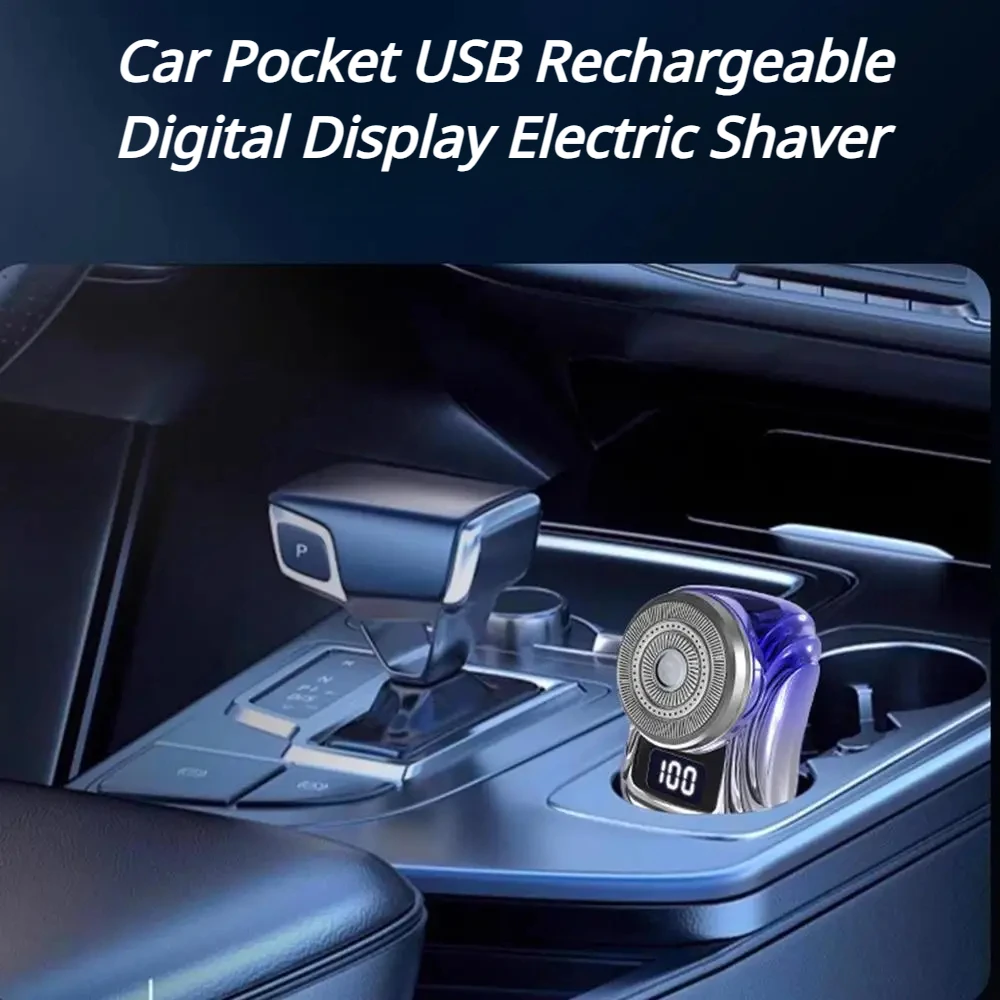 Portable Electric Shaver Pocket Electric Razor For Men Mini Beard Shaver LCD Power Display Type-C Rechargeable Travel Home Razor