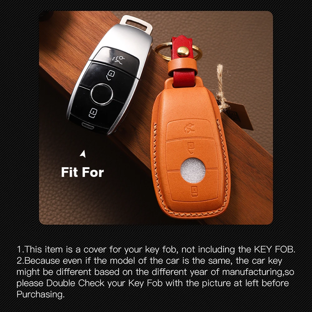 Crazy Smith Smart Car Key Cover for Benz C260L/E300/S/G50/A18 Vegetable Tanned Leather High Quality Handmade Gifts Black Brown