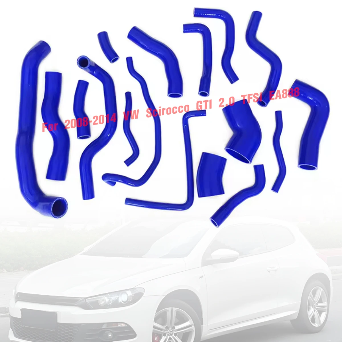 

17Pcs For 2008-2017 Volkswagen VW Golf MK6 GTI Scirocco MK3 TFSI 2.0 Turbo EA888 Silicone Radiator & Heater Hose Kit