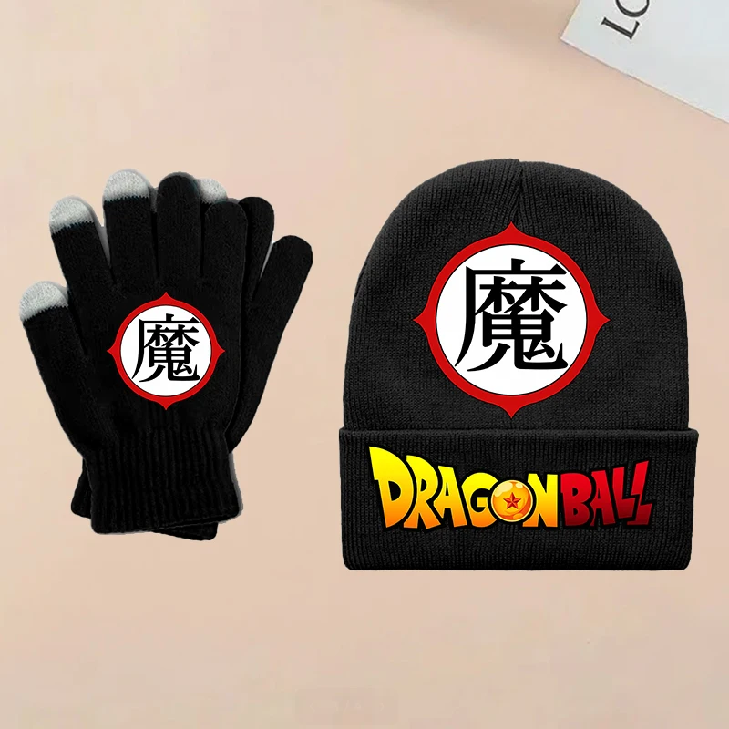 جديد التنين الكرة الأطفال قبعة قفازات مجموعة غوكو محبوك قبعات للبنين العصرية الطفل قبعة قبعة أنيمي طباعة الشتاء القبعات الدافئة هدية