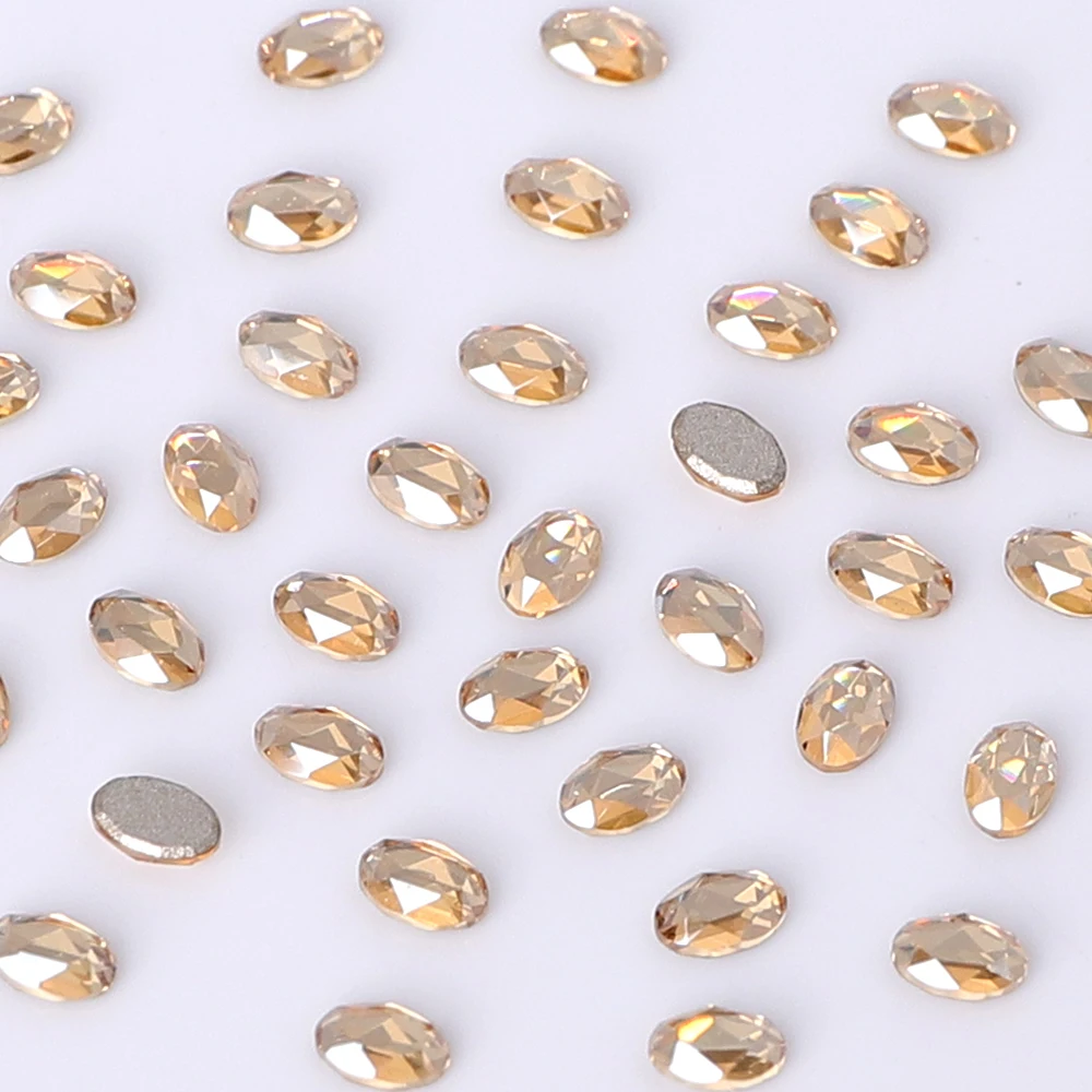 50 ชิ้น คริสตัลรูปไข่แบบแบน ประดับเล็บ วิบวับ หรูหรา อุปกรณ์ตกแต่งเล็บ เพชรประดับเล็บ จี้แก้ว คริสตัล
