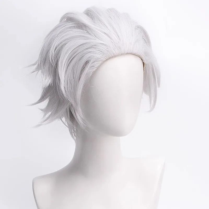 Windbreker Zilvergrijs Kort Haar Cos Play Pruik Mei Gong Yi Door Fengfengling