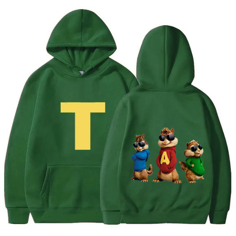 

Толстовка с капюшоном «Элвин и бурундуки» на осень-зиму, толстовки с фильмами Camisa S/P, толстовка с рекламной анимацией, винтажная модная стильная кавайная толстовка