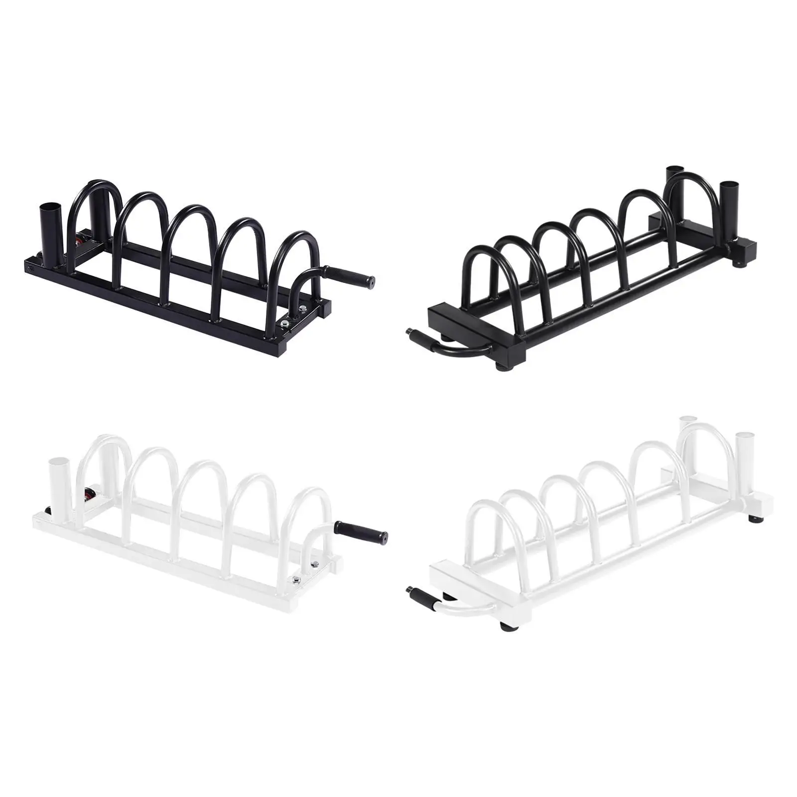 

Weight Barbell Rack Horizontal Practical Moveable Plate and Olympic Bar Rack