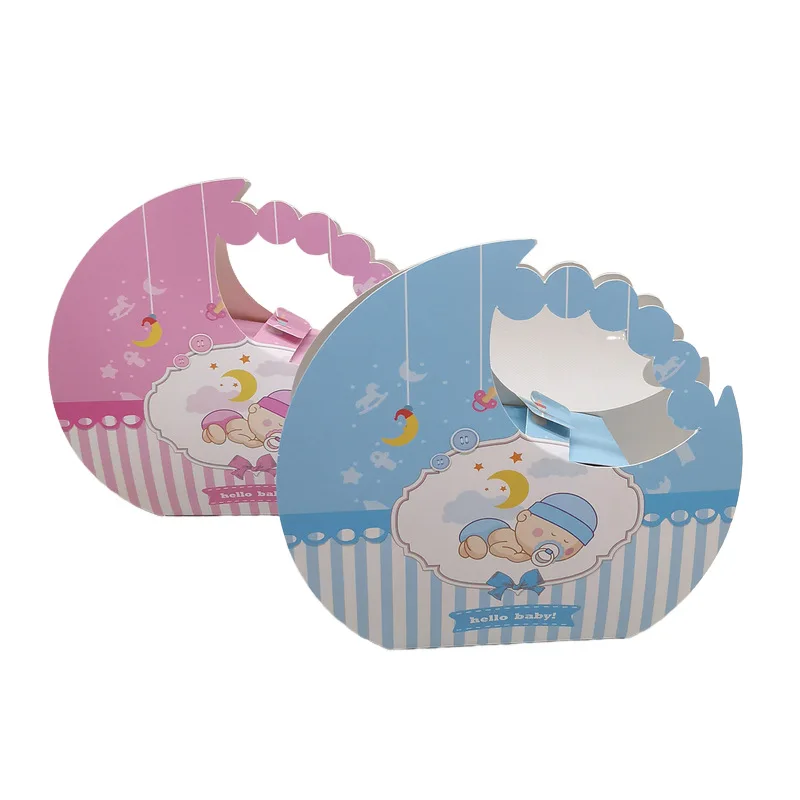 24/48Pcs Baby Shower Moon Shape Candy Box Kids Gift Packaging Box Party Wedding Favors for Guests Birthday Party Baptism Decor