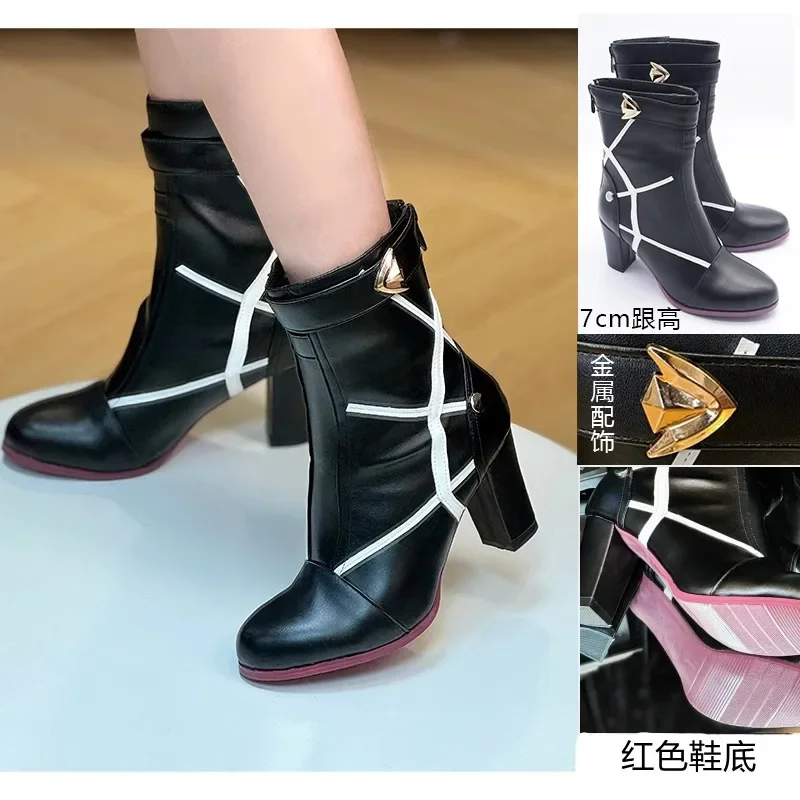 Honkai Star Rail Kafka Cosplay Shoes PU Leather Boots Halloween Cosplay Prop Custom Made Shoes