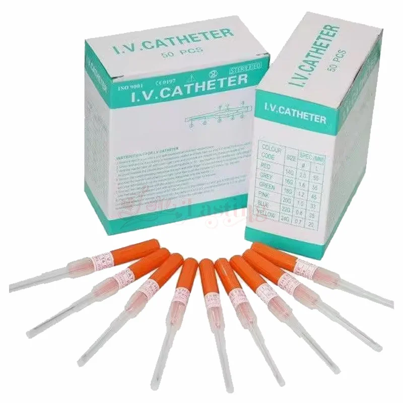 50PCS Sterile Disposable Piercing Needles Catheter Tattoo Needles Body Piercing Tool Ear Nose Needles 14G 16G 18G 20G 22G