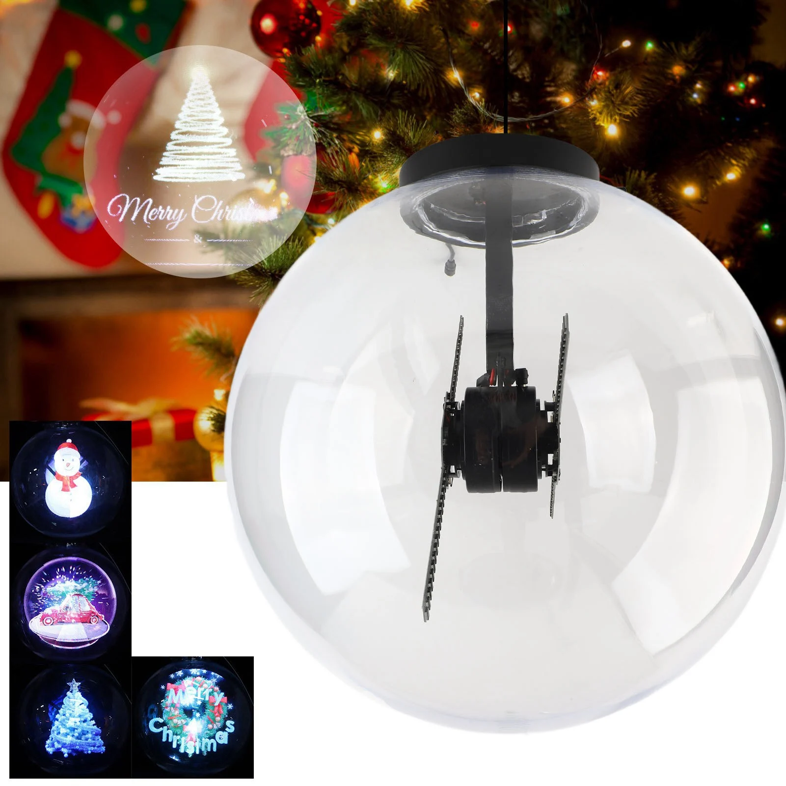 3D Projector Fan Digital Holographic Projector Projector Wireless WIFI 3D Holographic Projector Ball Shape Advertising Displayer