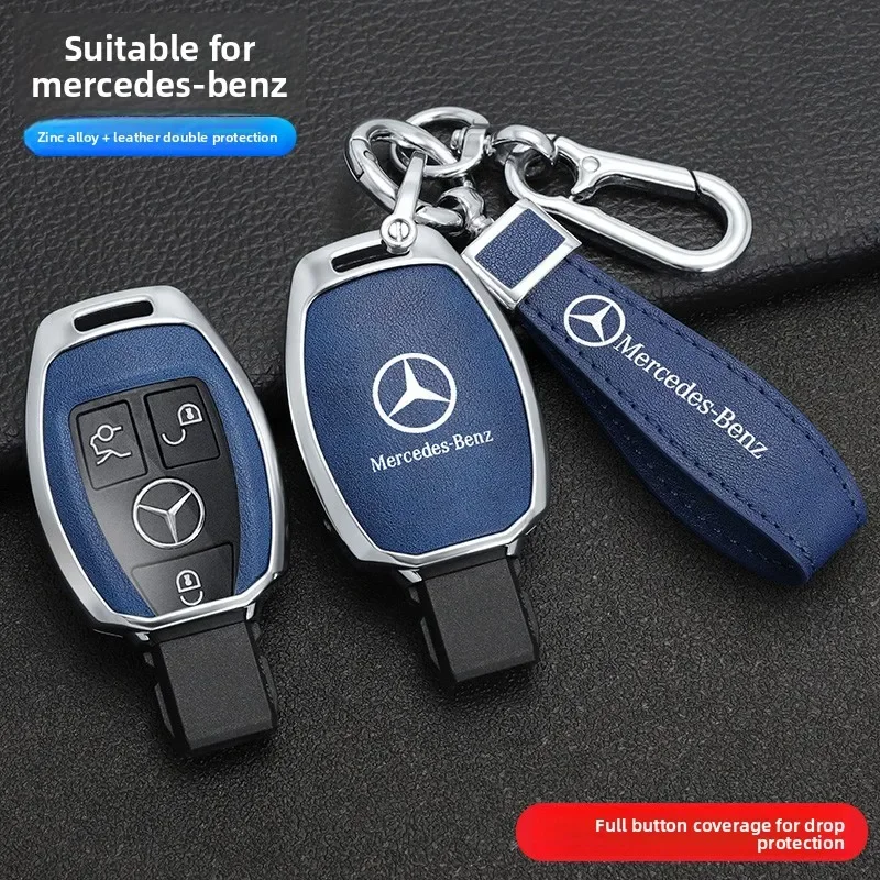 Car Zinc Alloy Key Case Bag Metal Key Shell For Mercedes-Benz A B C E G S V Class GLA GLC GLE GLK Vito Sprinter SL SLK Viano ML