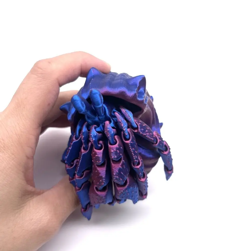 Removable 3D Printed Hermit Crab Poseable Joints Simulation 3D Printed Paguroidea Conch Shell Flexible 3D Articulated Crab Toys