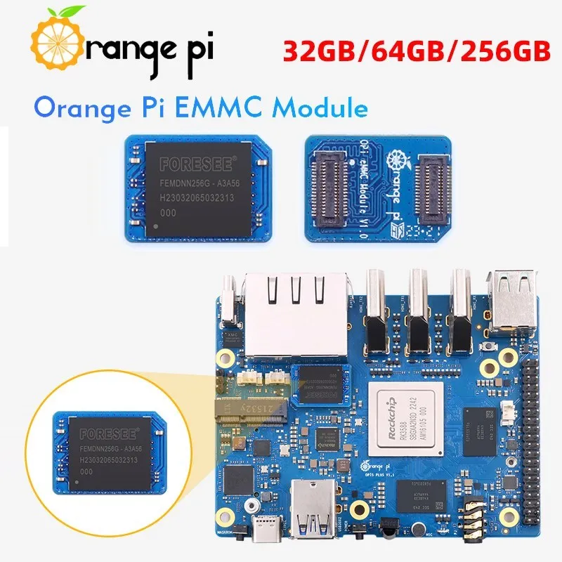 8-ядерный процессор Orange Pi 5 Plus RK3588, 64 бит, 2,4 ГГц, 4 / 8 / 16 ГБ ОЗУ, видео 8K + металлическая фотография, опционально WiFi Bluetooth EMMC для OPI5 Plus