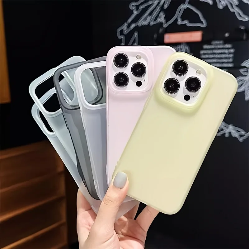 Fashion Soft Frosted Phone Case For iPhone 16 Pro Max Cases iPhone 11 16 12 13 14 15 Pro Max Matte Transparent Case Cover Bumper