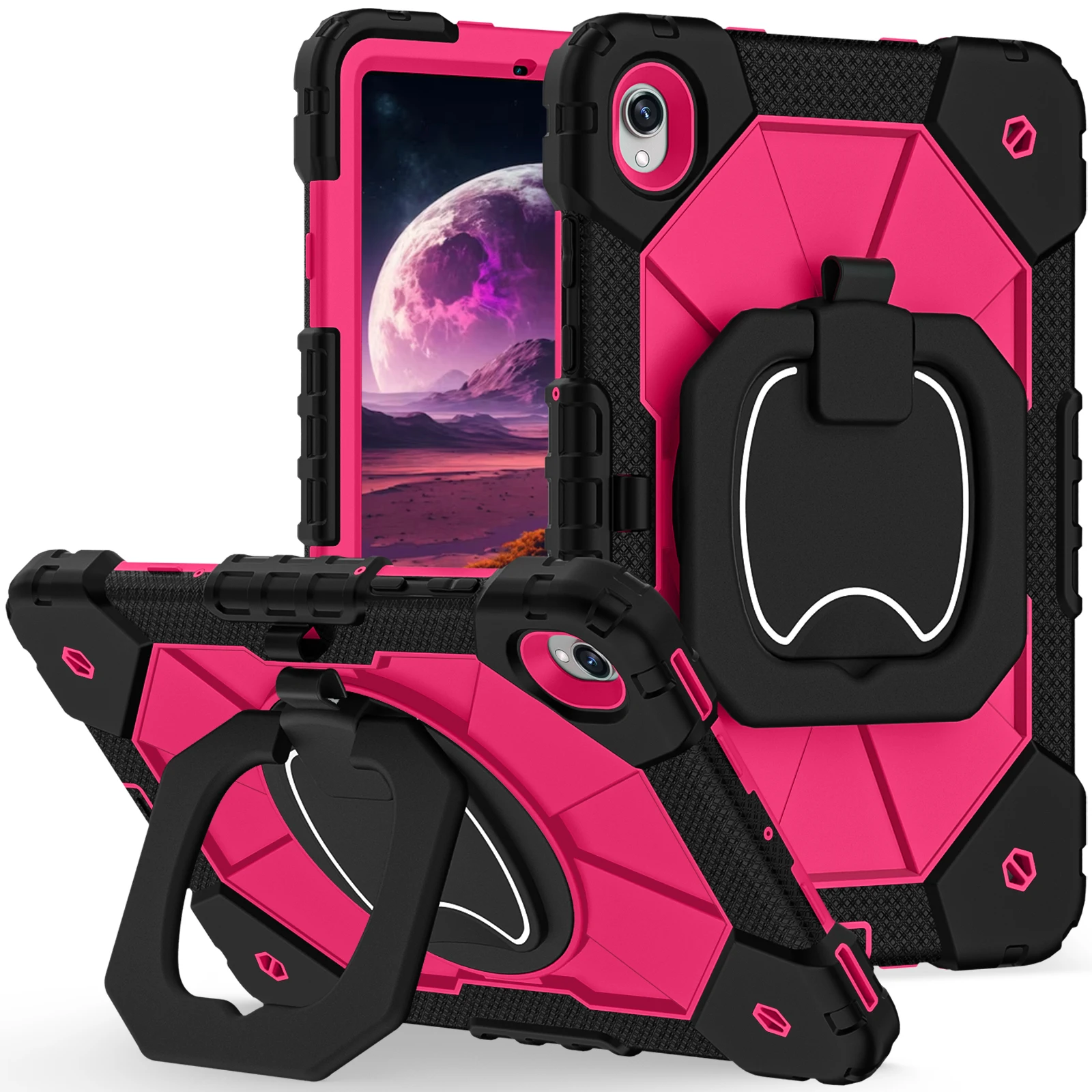 

Чехол с вращающейся подставкой для Samsung Tab S11 S10 S9 FE A9 Plus A7 Lite, толстый противоударный чехол с жесткой ручкой