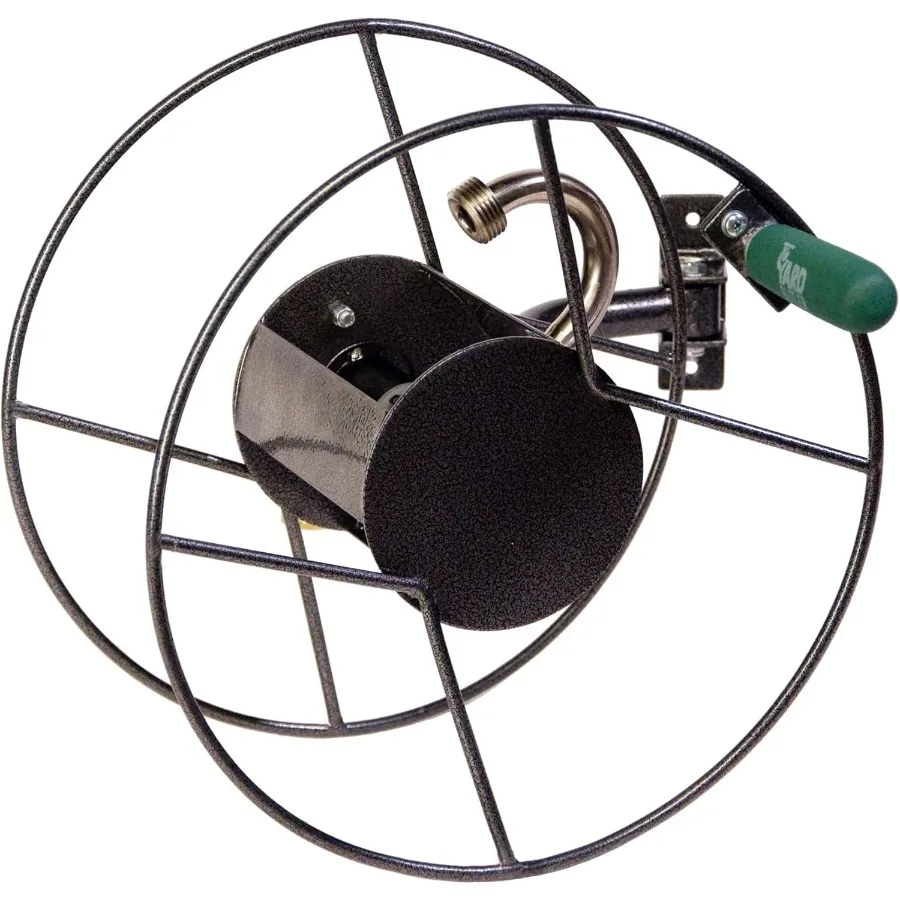 Suporte de mangueira de jardim compacto e versátil com opções de giro e montagem para armazenamento externo eficiente Design de pivô de 180 graus