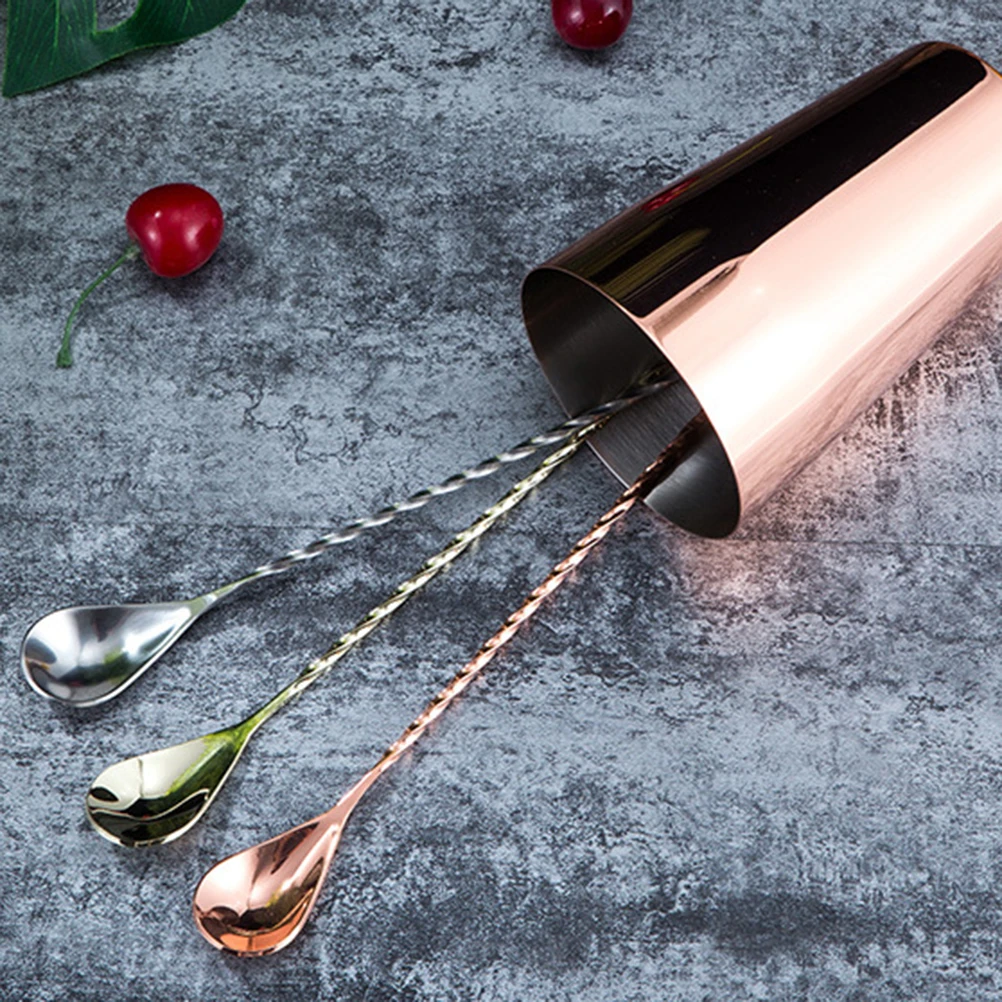 

Bar Spoon Swizzel Sticks Cocktails Stirring Spoons Long Handle Mixing Stainless Steel