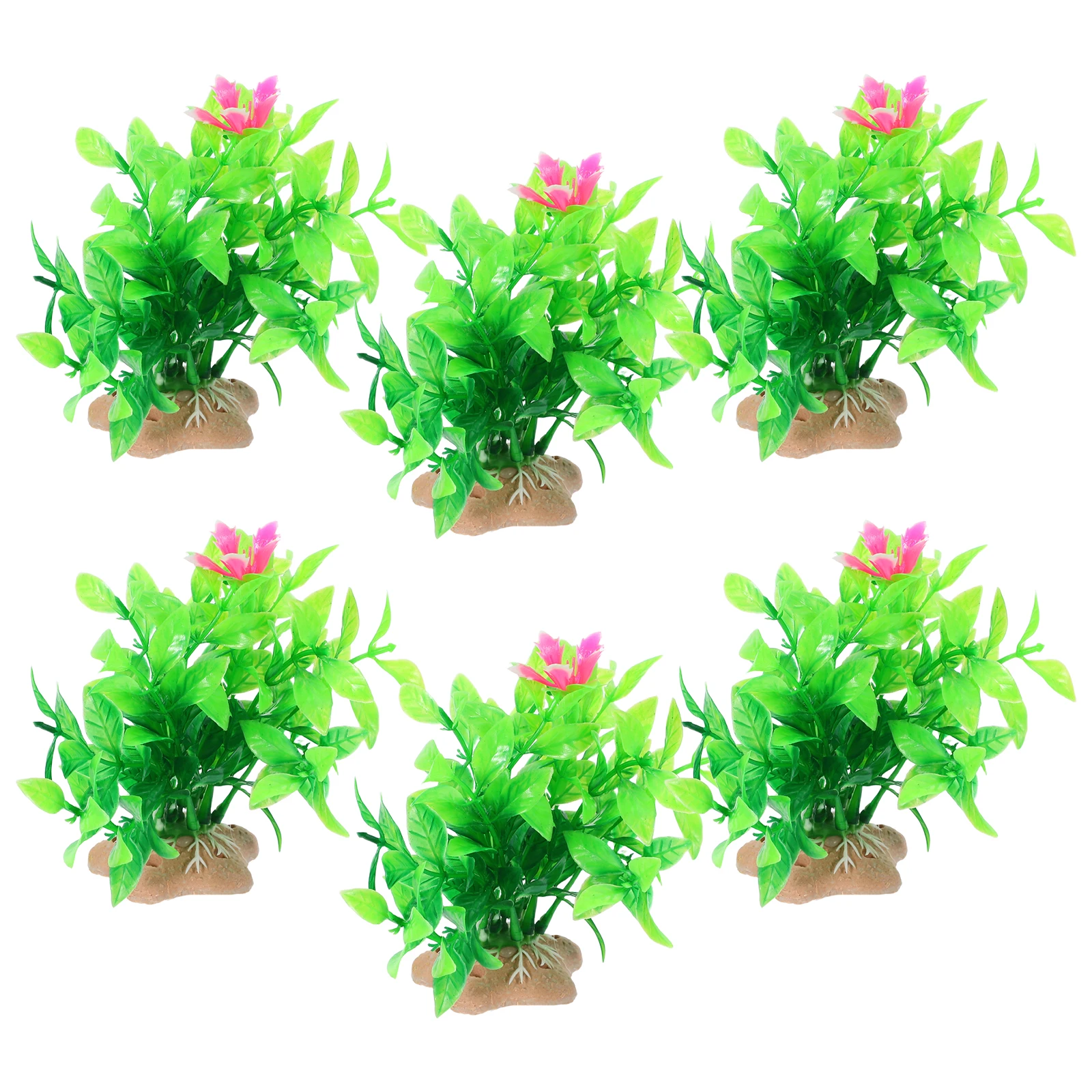

6Pcs Fake Aquatic Plants for Aquarium Freshwater Resistant Decorative Plastic Flora Easy Clean Fish Tank Landscaping Supplies