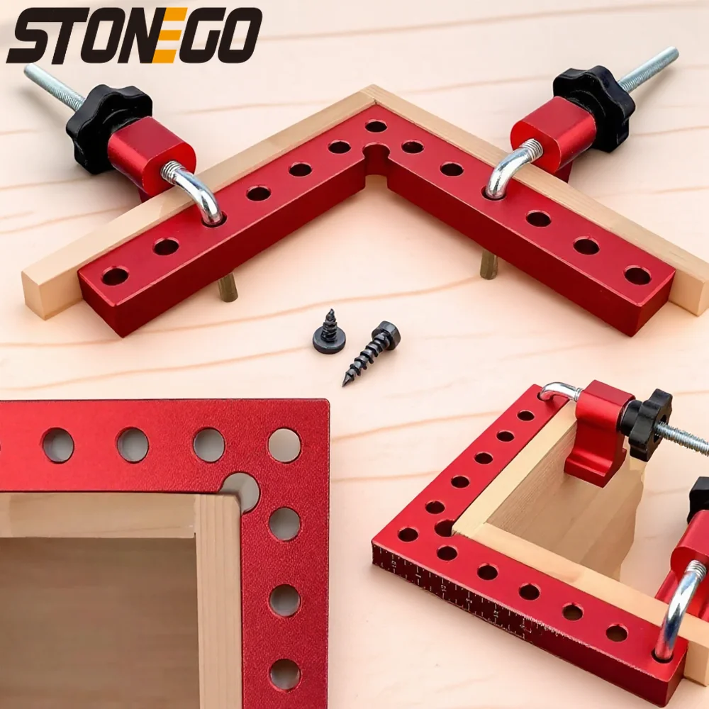 

6PCS Aluminum Alloy Woodworking Clamps 90-Degree Right-Angle Fixing Clamps for DIY Wood Splicing Home Projects