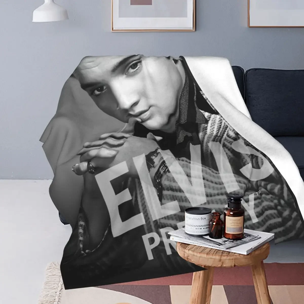 E-Elvis Presley Blanket Fleece Autumn/Winter Breathable Warm Throw Blankets for Home Travel Bedspread