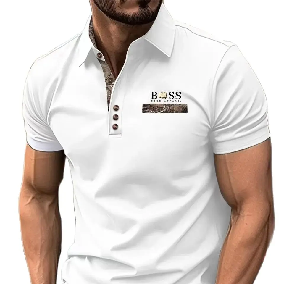 

Men's Casual Short Sleeved Polo Shirt Fashionable And Comfortable Lapel Button Up Shirt Men's Breathable Polo Shirt