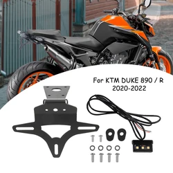 KTM DUKE 890 / R 2020 2021 2022 오토바이 펜더 제거기, 후면 라이센스 등록 플레이트 프레임 브래킷, LED 조명 포함