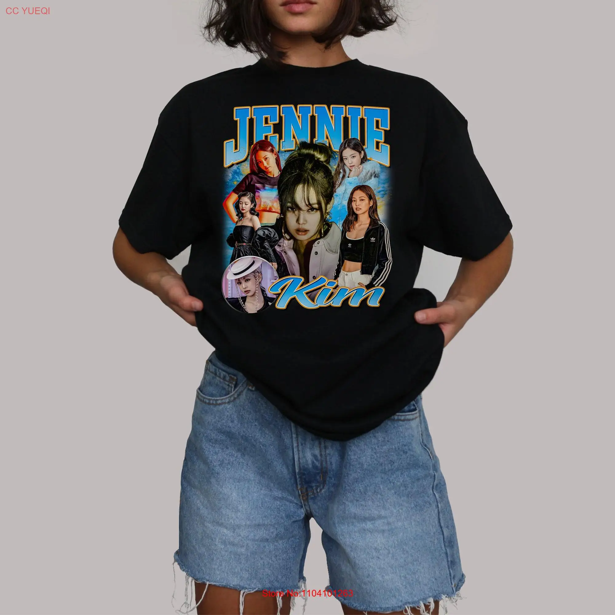 Vintage Bootleg Jennie Kim T Shirt 90s Retro HipHop Rapper Fan  long or short sleeves