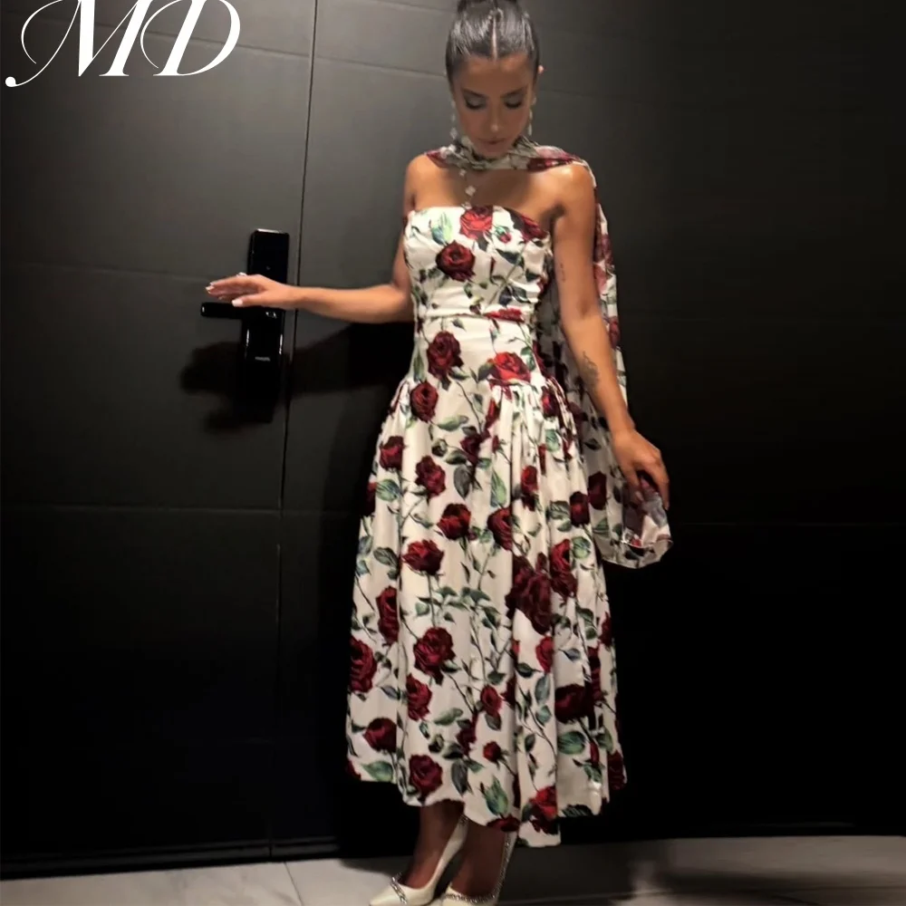 

MD Elegant Dark Rose A-line Evening Gown Dropped Sleeveless Strapless Special occasion Dress vestidos de fiesta customised 2025