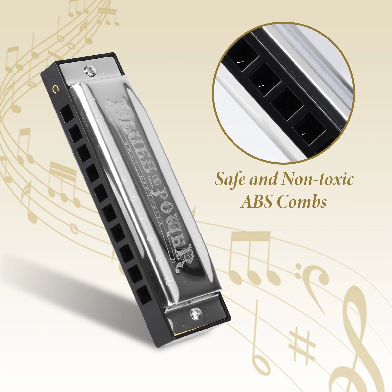 Diatonic Blues Harmonica with Case for Students