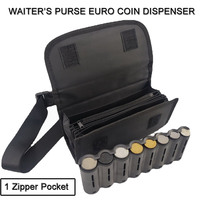 Multi Pocket Driver Waiter's Purse Waist Wallet 8 Slots Euro Coin Dispenser Coin Holder Sorter Collector Fanny Pack Cash Receipt