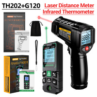 Infrared Thermometer Laser Rangefinder kit Non-contact -50~600℃ Digital Laser Distance Meter LCD display Pyrometer Test