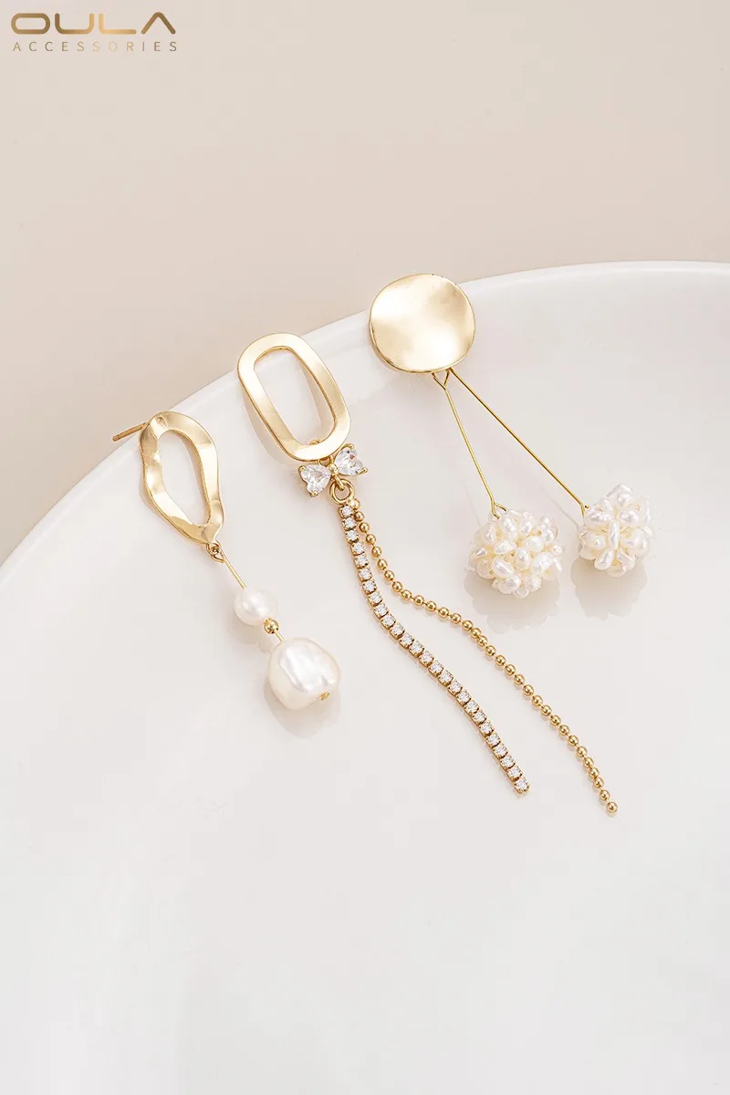 

1pair 14K Gold-plated, Ring-shaped, Round, Oval-shaped, Handcrafted Diy Fashionable Earrings and Accessories Materials