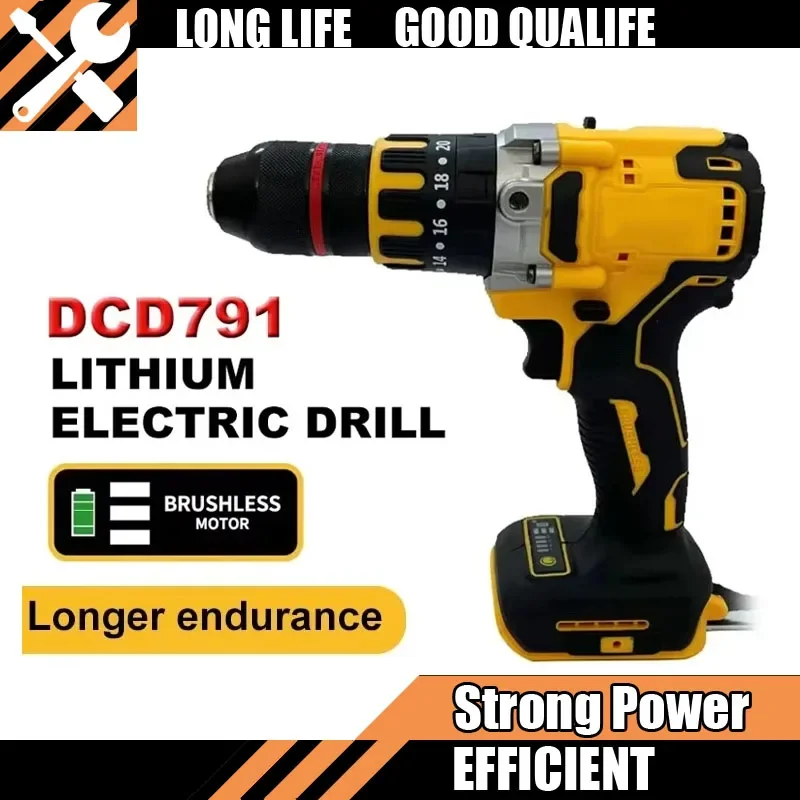 

DCD791 Fit DEWALT Компактная аккумуляторная дрель Бесщеточный двигатель Дрель Отвертка Многофункциональный привод Домашний перезаряжаемый электрический