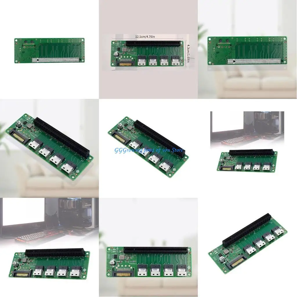 

H9EB 4 Port SlimSAS-8654 to PCIE X16 Adapters Bifurcation Motherboards Connectors