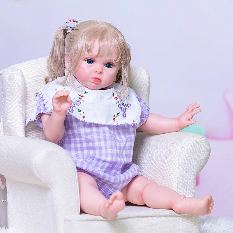 

60CM Real Picture 3D Skin Multiple Layers Painting Visible Veins High Quality Reborn Girl Doll Adelaide with Straight Legs