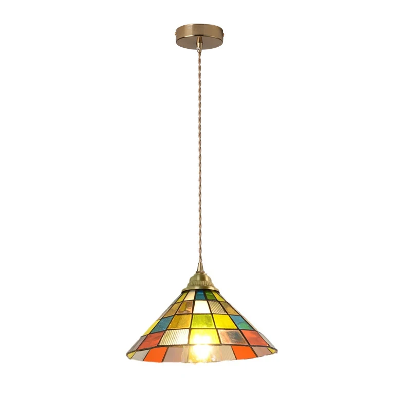 Retro Glass Pendant Lights Bedroom Lamps Countryside Homestay Coffee Shop Classical Lighting Ceiling Chandelier Dining Room Home