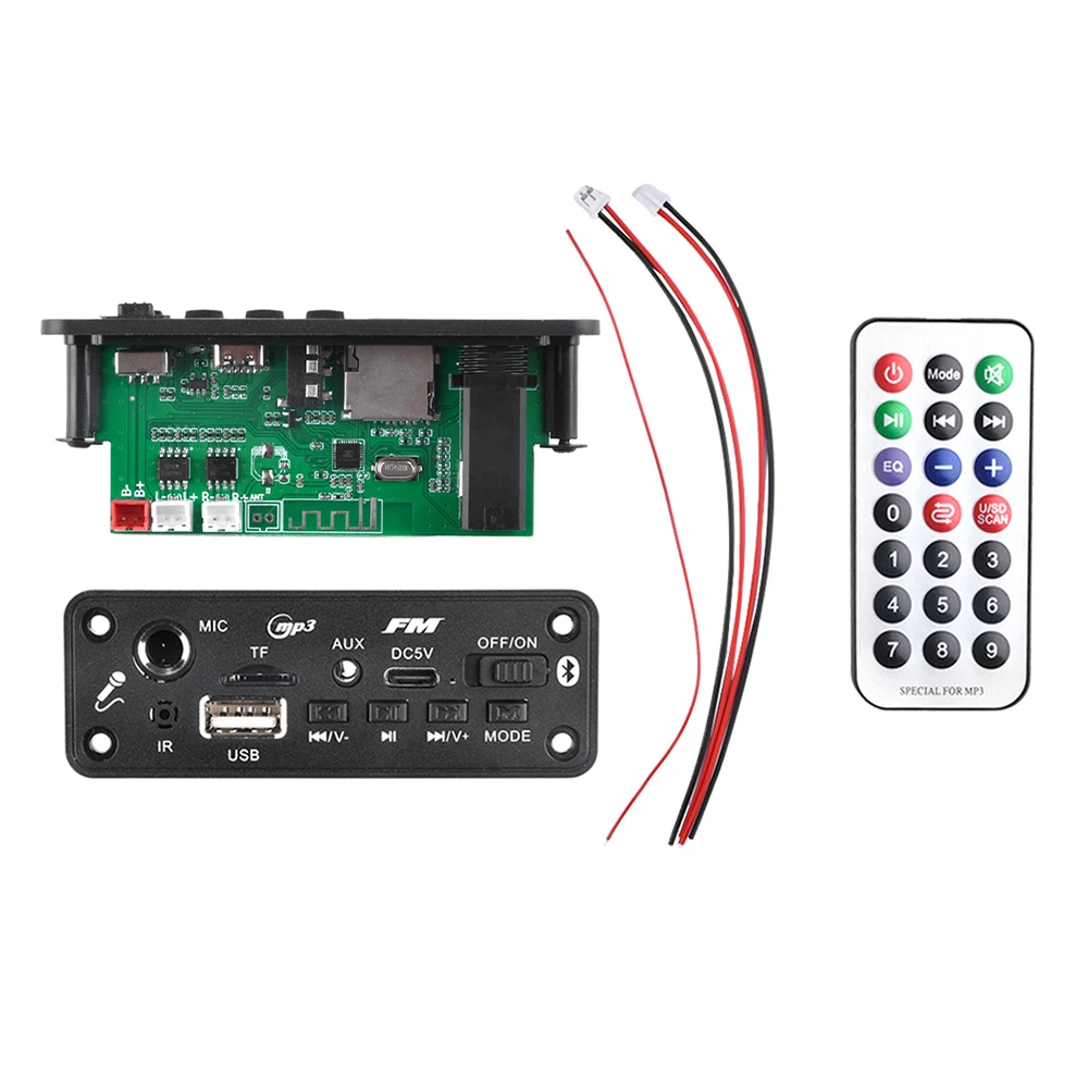 MP3 Bluetooth Amplifier Decoder Board 2 * 3W With Microphone Jack MIC Bluetooth 5.3 Lossless U Disk TF Card AUX Player