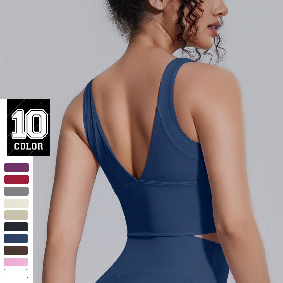 New Backless Yoga Vest for Woman Yoga Underwear with Chest Pad Summer Breathable Workout Top Running Shockproof Sports Bra