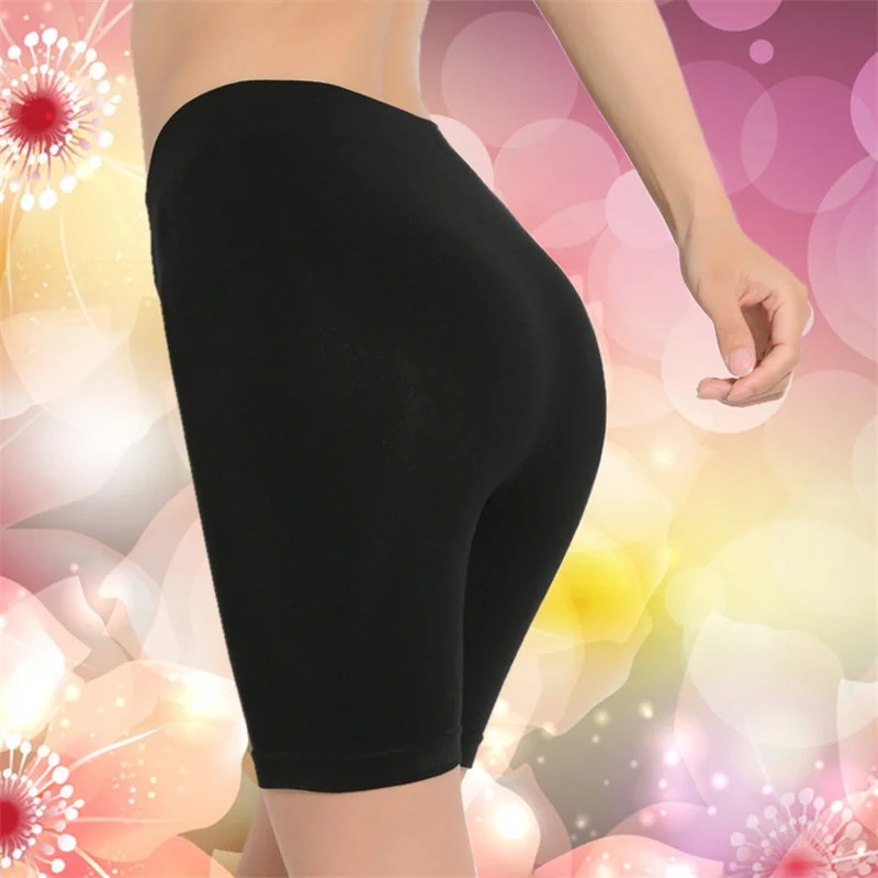 높은 허리 대나무 면 속옷 여성용 플러스 사이즈 팬티 반바지 안티 라이트 안전 바지 편안한 통기성 이너웨어