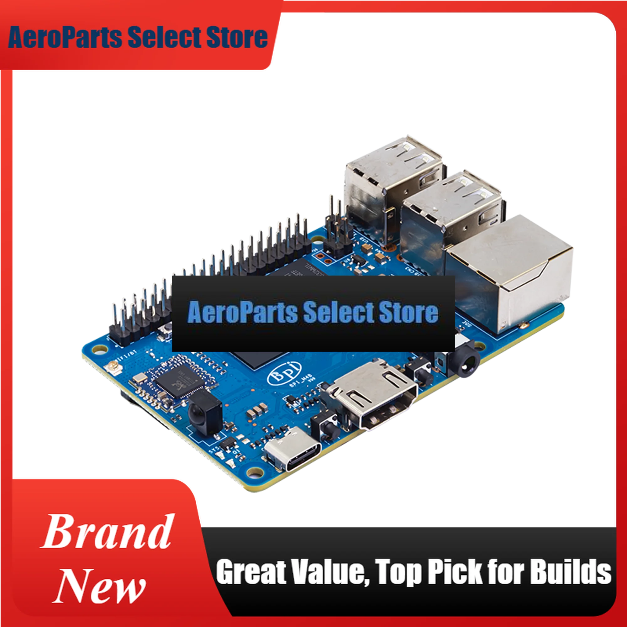 AeroPartsBanana Pi BPI-M4 Berry Allwinner H618 Quad-core ARM Cortex™-A53 2G LPDDR4 RAM 8G EMMC WIFI & Bluetooth SBC Single Board